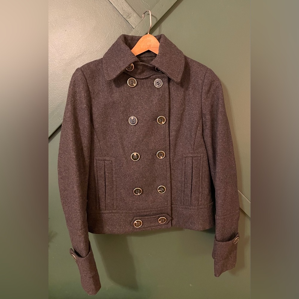 Express pea coat in grey